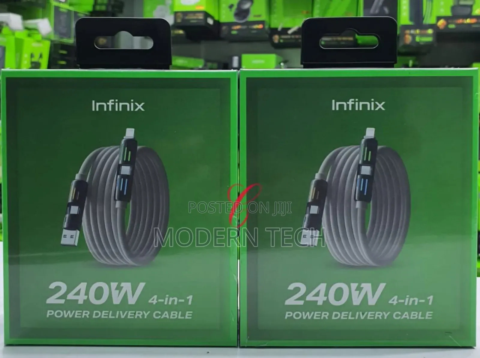 Infinix 240w 4-in-1 Liquid Silicone Rubber+Zinc Alloy Power Cable