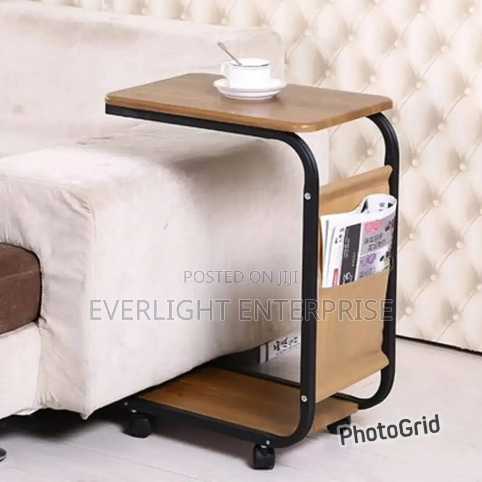 2 Layer Trolley Side Table With Matching Insert Pocket