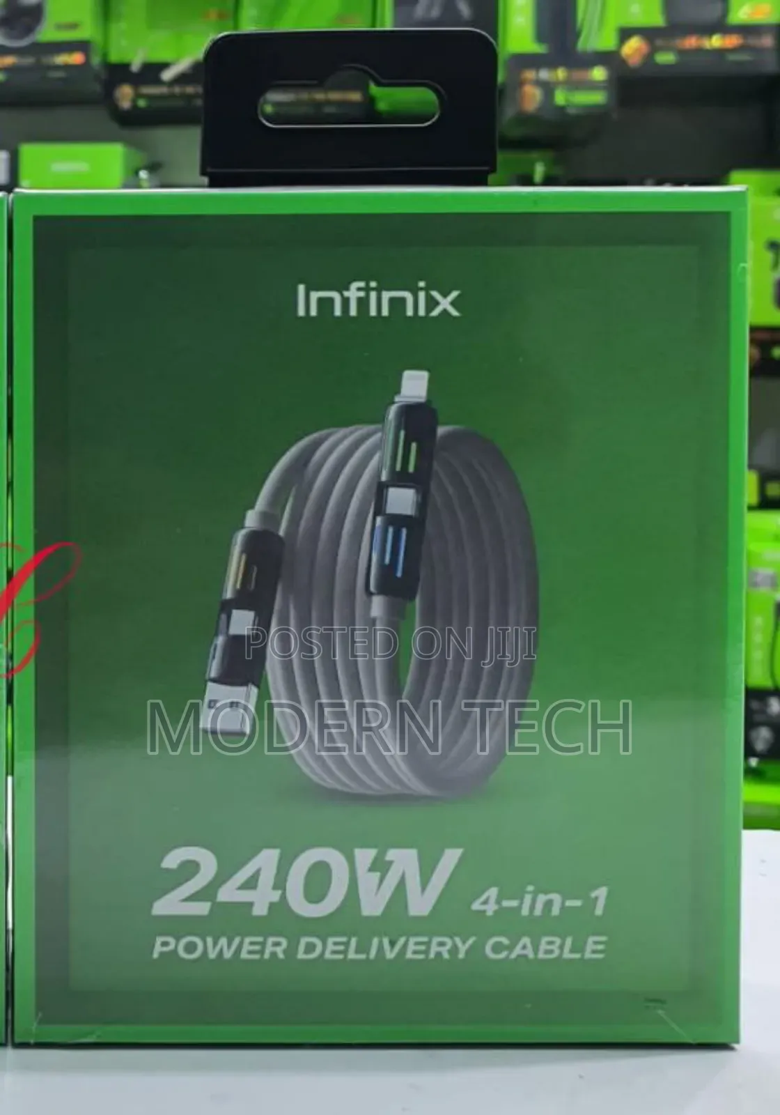 Infinix 240w 4-in-1 Liquid Silicone Rubber+Zinc Alloy Power Cable