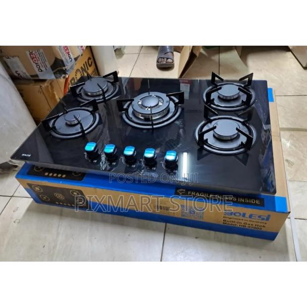 Bolesi Inbuilt 5-Burner Full Gas Cooker – Tempered Glass