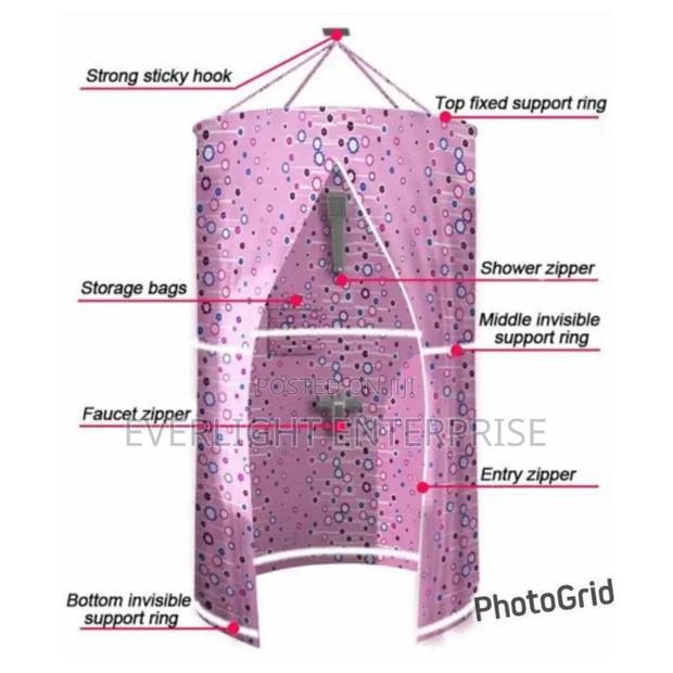 Portable Foldable Round Waterproof Fabric Shower