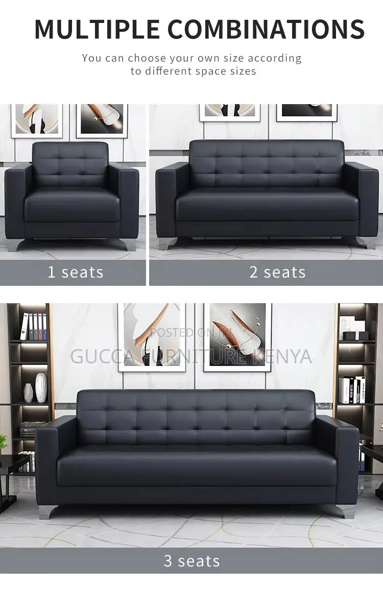 Executive Leather 5-seater Office Sofa Set