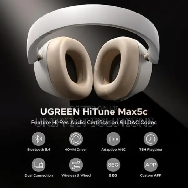 Ugreen Studio Pro Hybrid Active Noise-Cancelling Headphones White