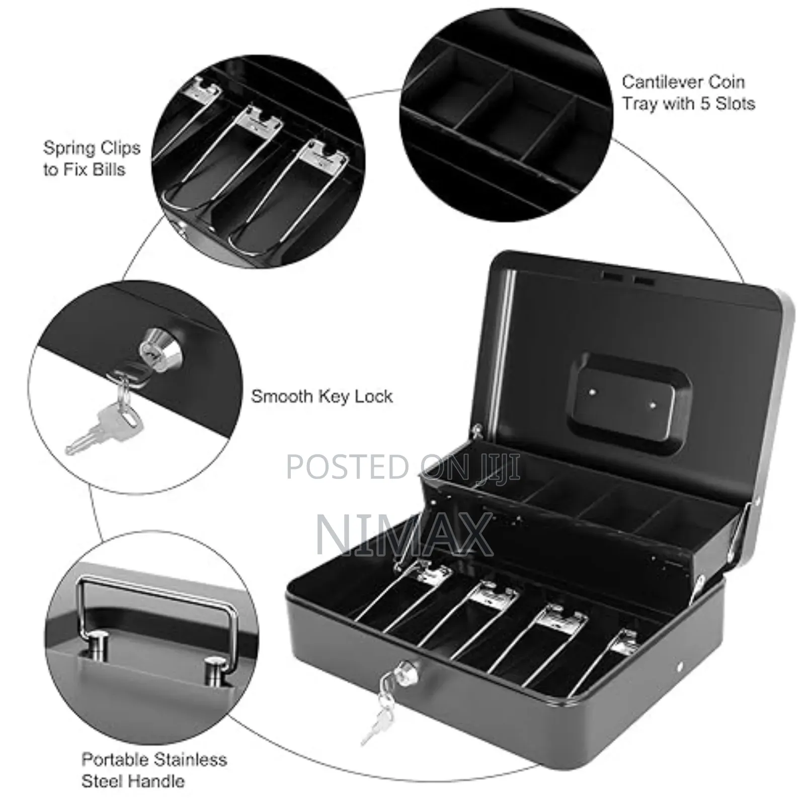 Cash Box Portable With Coin Slot