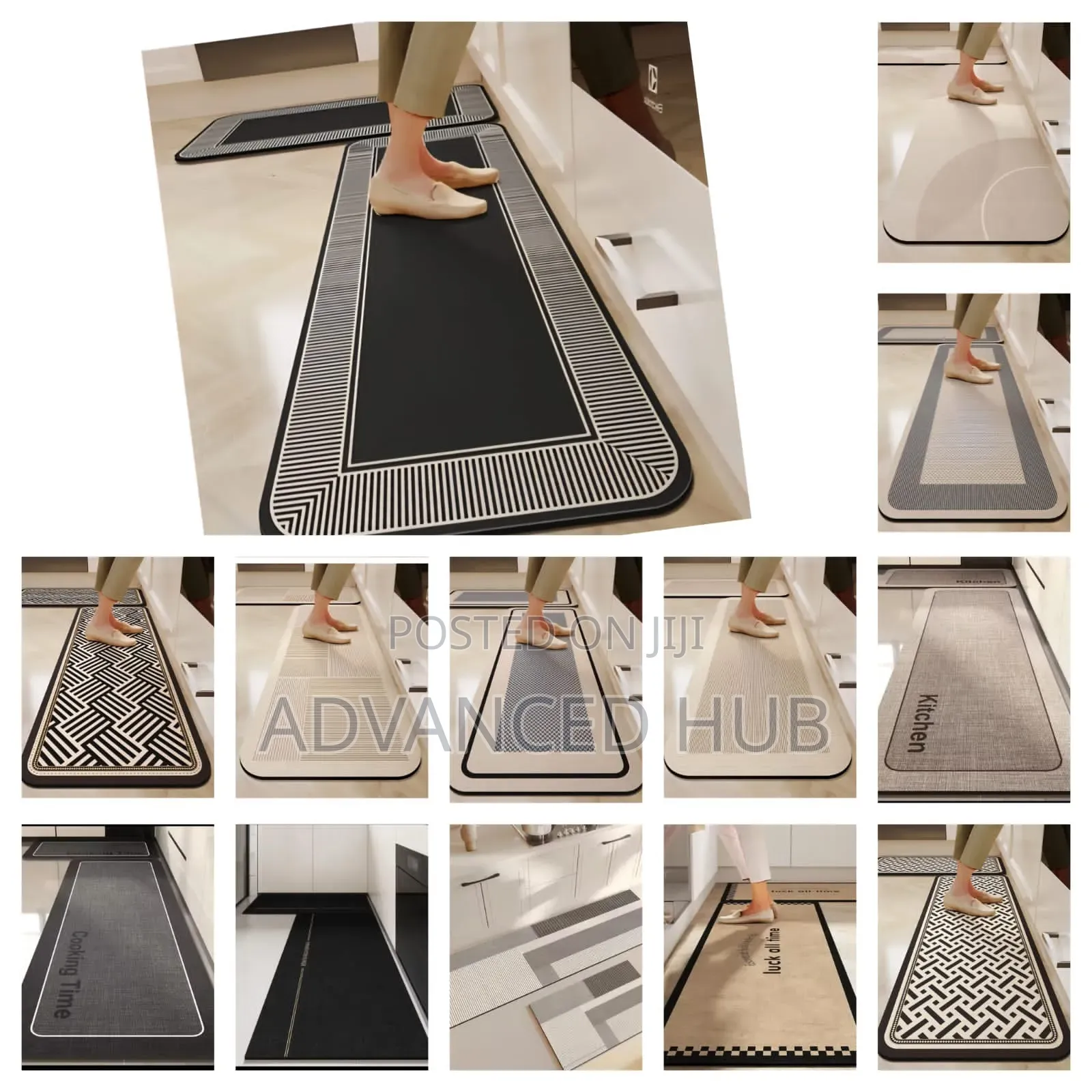 2pc Rubber Bottom Antislip Kitchen Mats