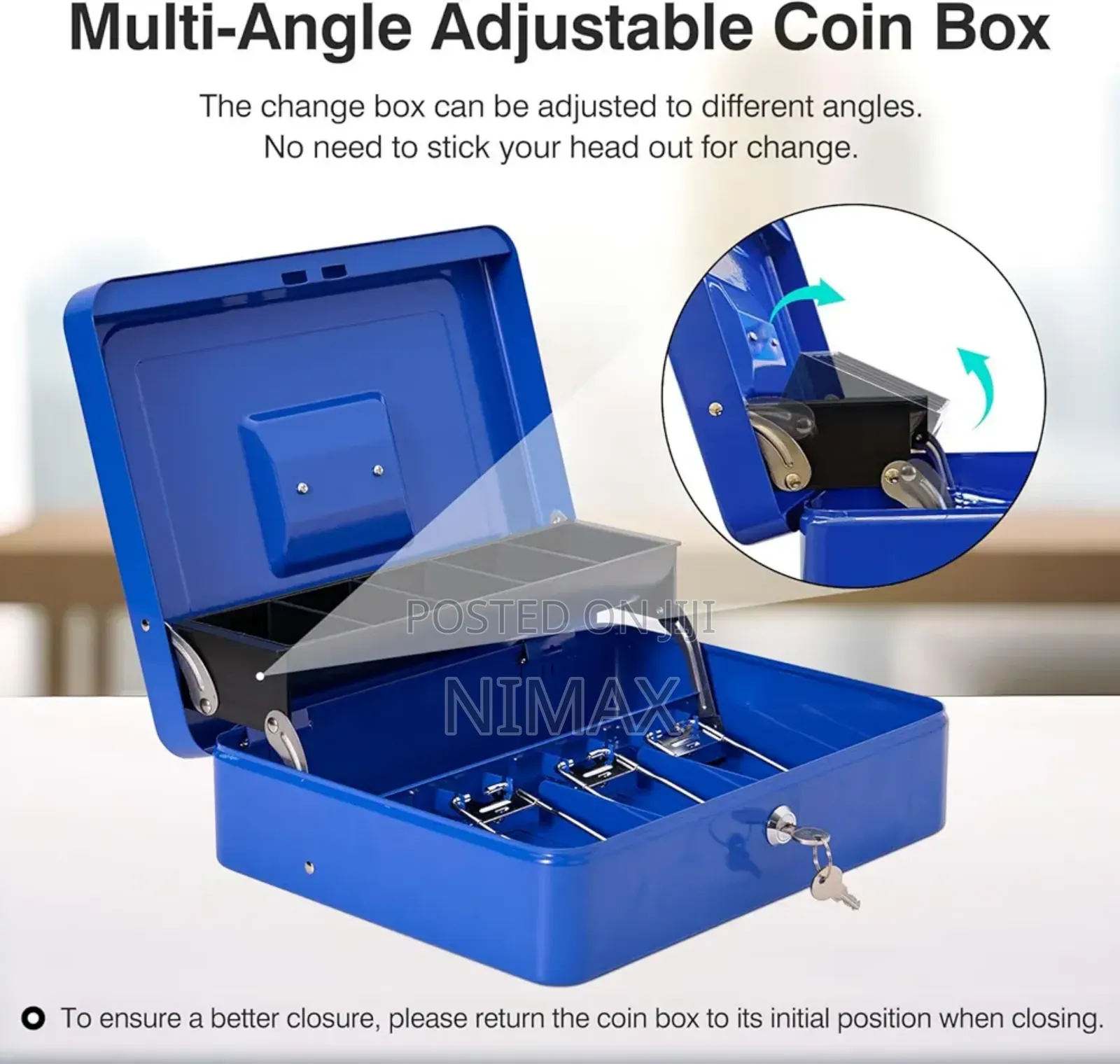 Cash Box Large 12 Inches With Coin Slot