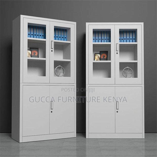 2-door Half Glass Metal Filing Office Cabinet