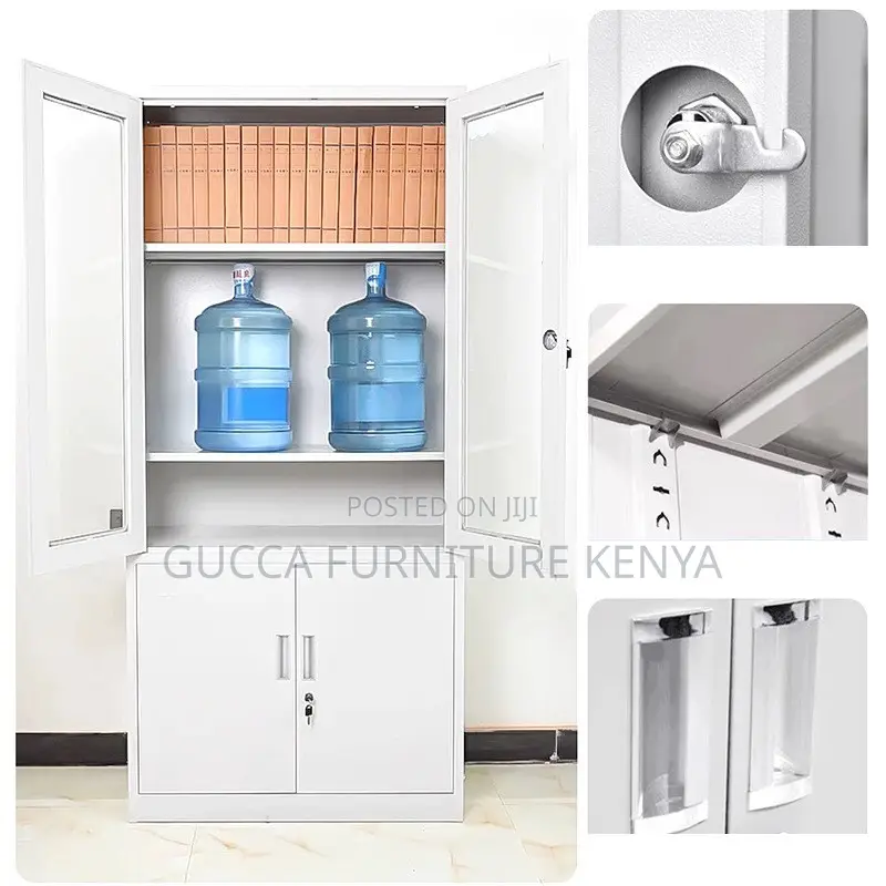 2-door Half Glass Metal Filing Office Cabinet