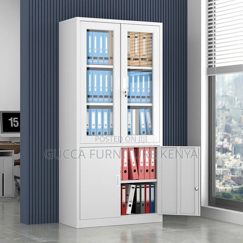 2-door Half Glass Metal Filing Office Cabinet