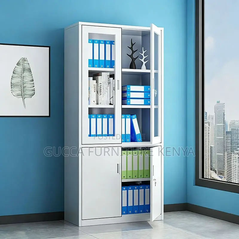 2-door Half Glass Metal Filing Office Cabinet