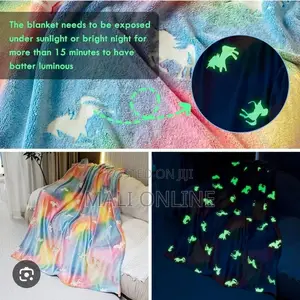 Glow in the Dark Unicorn Blanket for Kids Soft Fleece Throw