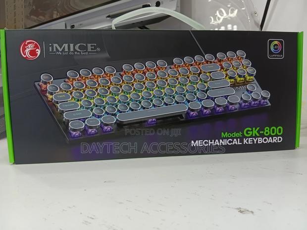 Imice Gk-800 Usb Wired Gaming Mechanical Keyboard With Round Key Caps,