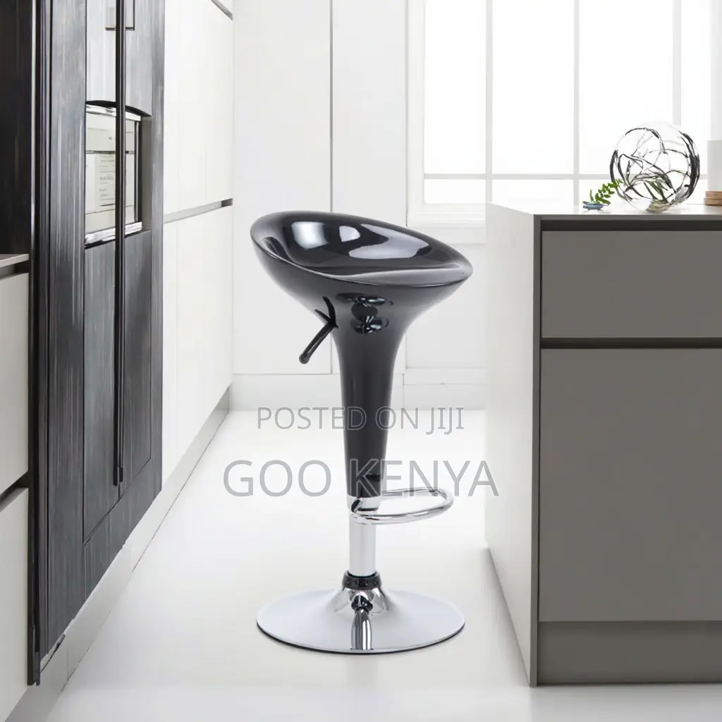 Home Kitchen Stool; Plastic Chair With Adjustable Height & Footrest