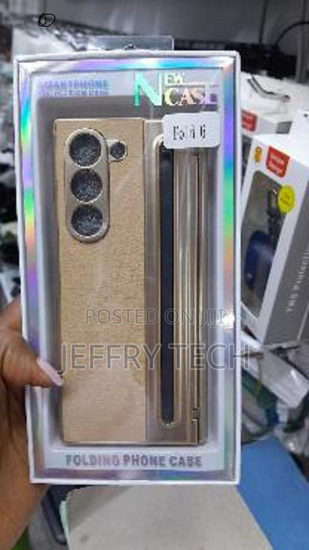 Baili Samsung Galaxy Z Fold6 Leather Case With Stylus Pen -Gold - main view