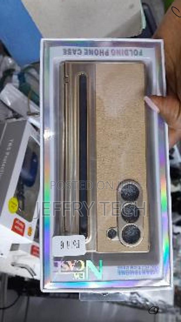 Baili Samsung Galaxy Z Fold6 Leather Case With Stylus Pen -Gold - thumbnail 2