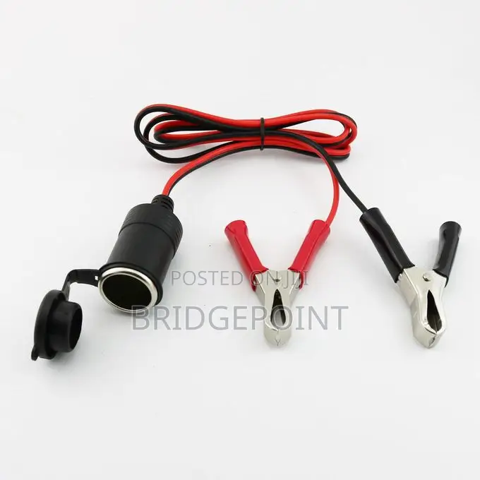 Battery Clips to Cigarette Lighter Socket Adapter – 12v Dc Power
