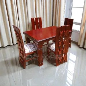 Dinibg Set 4 Seater Dining Set, Rectangular With Well Spaced Chairs