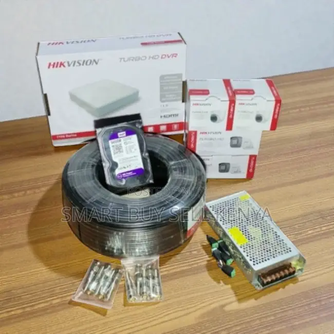 4 Hikvision Full Hd CCTV System Kit Night Vision Support Waterproof