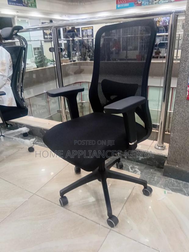 *Black Ergonomic Mesh Office Chair ~ Mid Back, Lumbar Support - main view