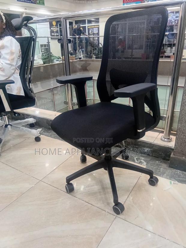 *Black Ergonomic Mesh Office Chair ~ Mid Back, Lumbar Support - thumbnail 2