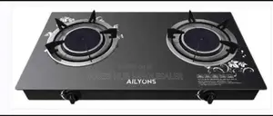 Ailyons Double-Burner Glass-Top Gas Cooker.