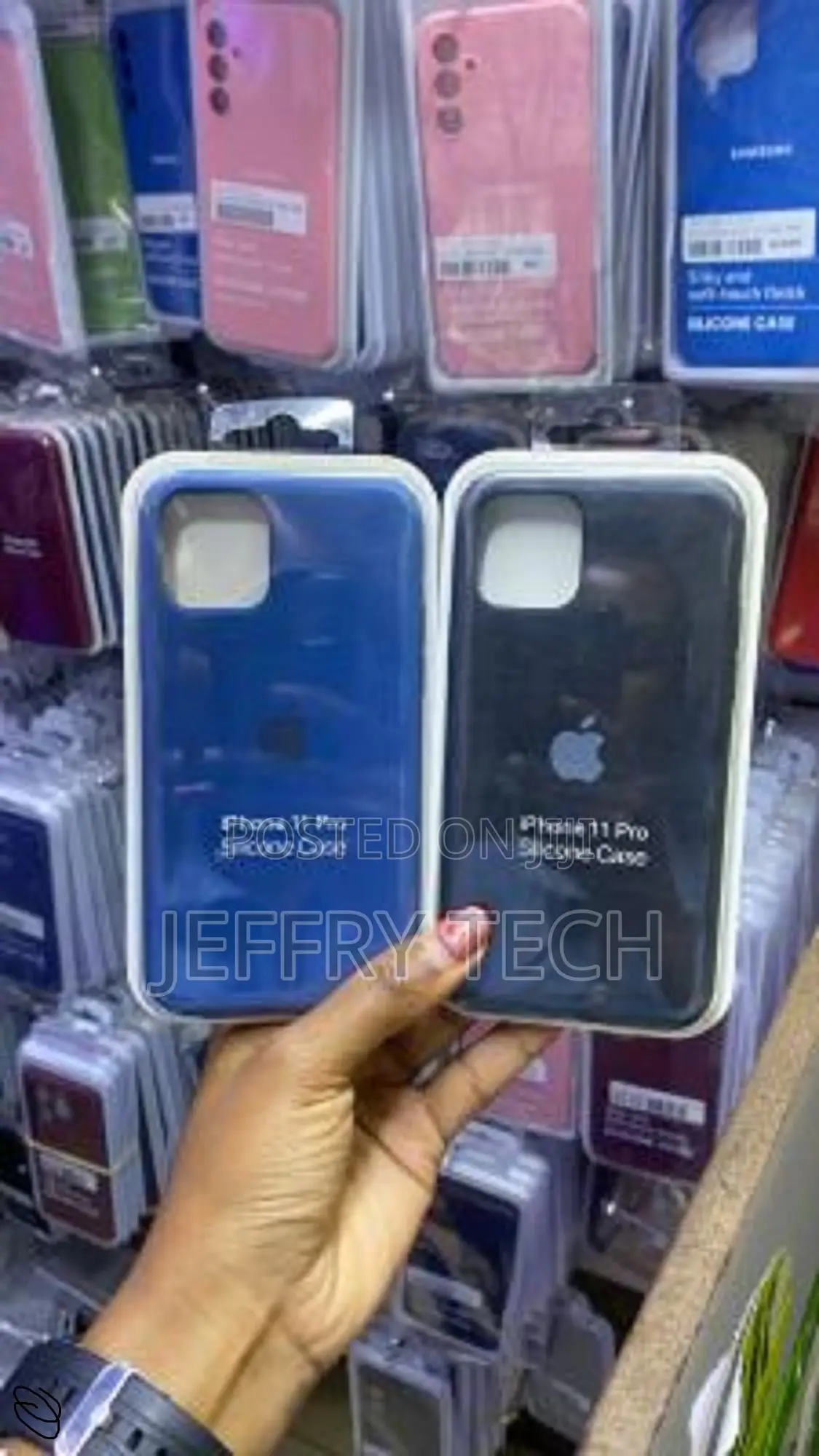 Niksey Apple Liquid Silicone Case for iPhone 11 Pro -Blue and Black