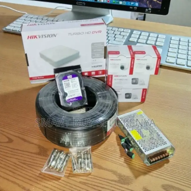 Hikvision 4 Cameras 1080p Full Hd CCTV Kit With 50m Rg59 Coaxial Cable