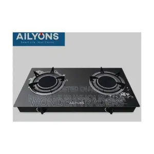 Ailyons Double-Burner Glass-Top Gas Cooker. "