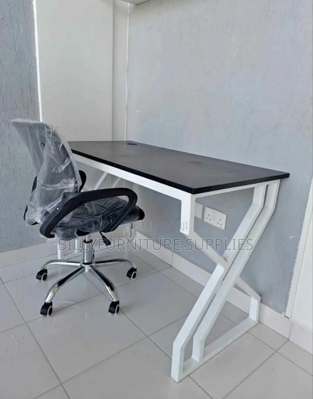 Metallic Table With White Leg