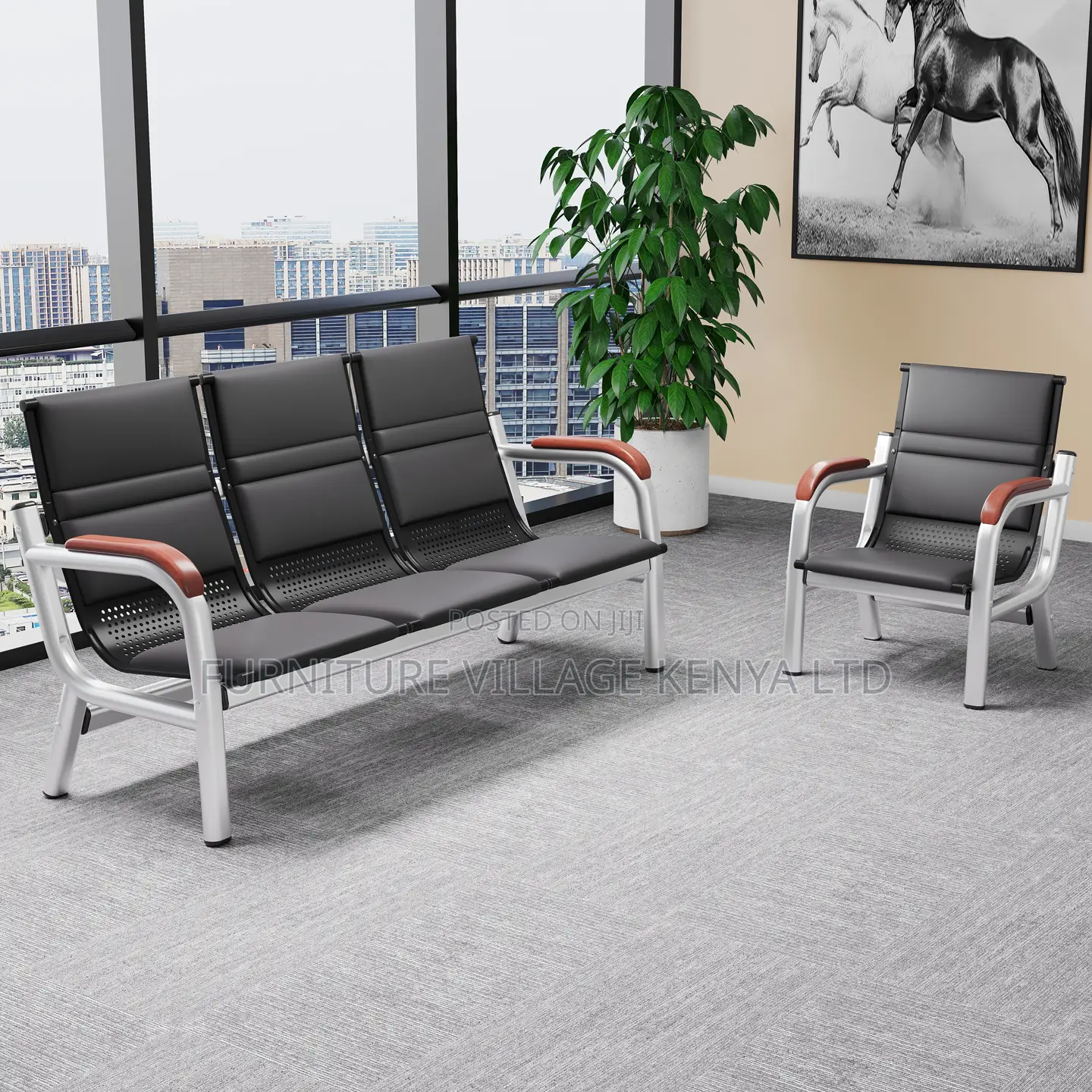 Reception Furniture Sets: 5-seater Executive Office Sofa