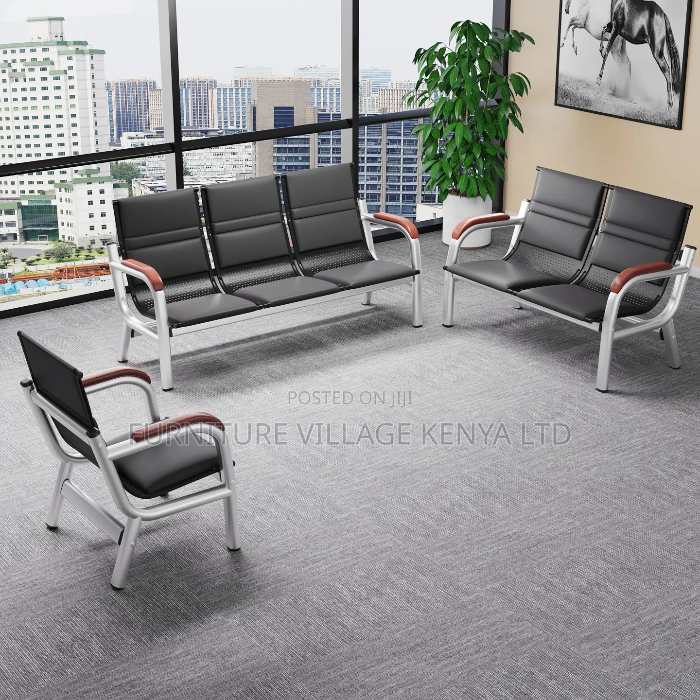 Reception Furniture Sets: 5-seater Executive Office Sofa