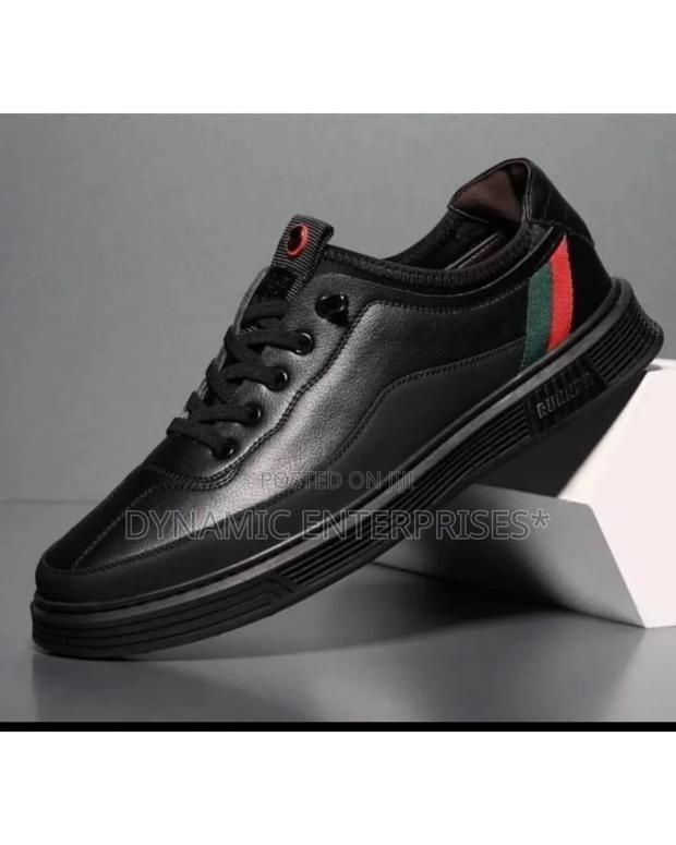 Casual Men's Leather-Look Sneakers