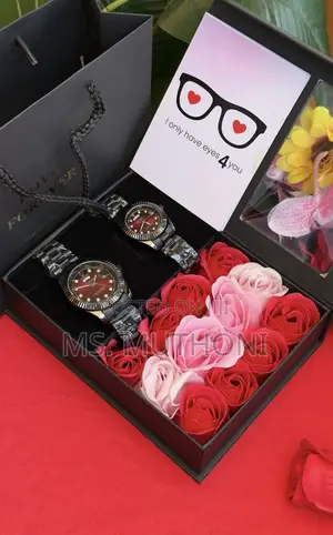 Couples Birthday Gift Rolex Roses Watch Set