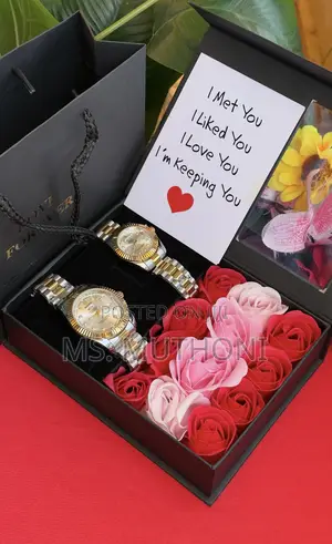 Couples Birthday Gift Rolex Roses Watch Set