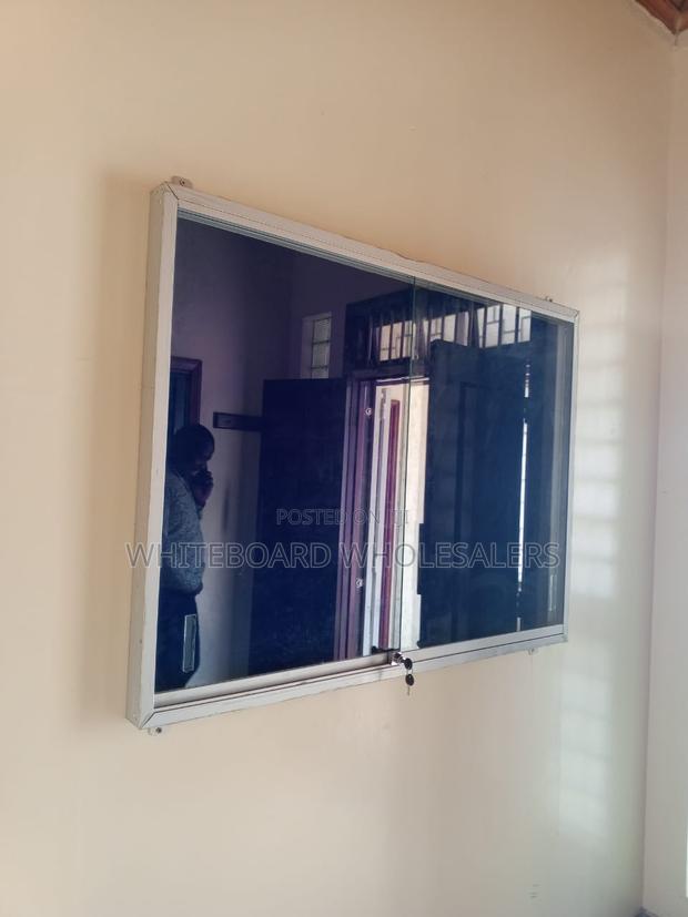 Wall Mount Sliding Glass Bulleting/Pin Noticeboard 4ft X 3ft - main view