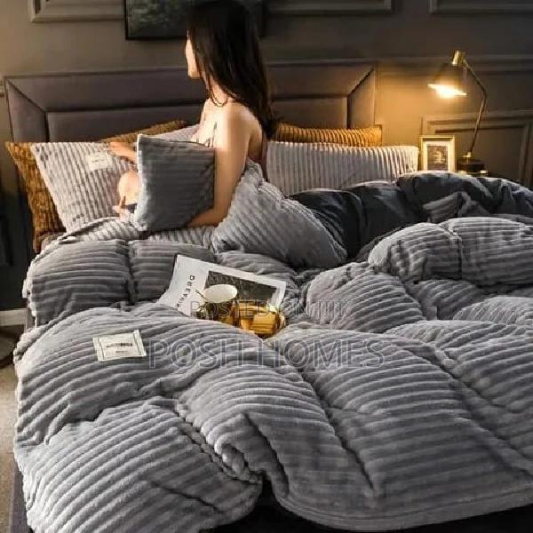 Grey Velvet Quality Duvet Set
