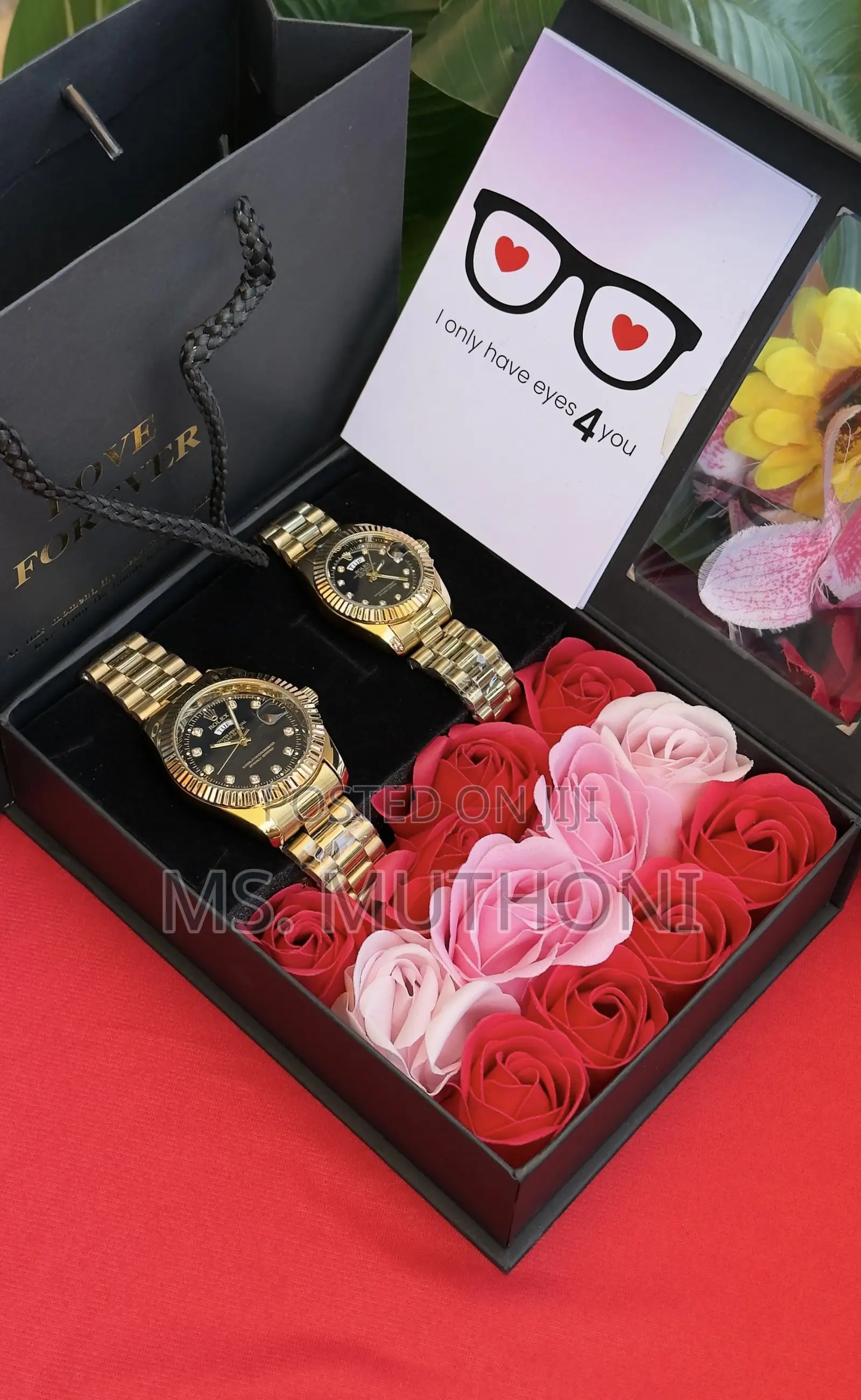 Roses Rolex His Hers Valentines / Birthday Hift Set for Her