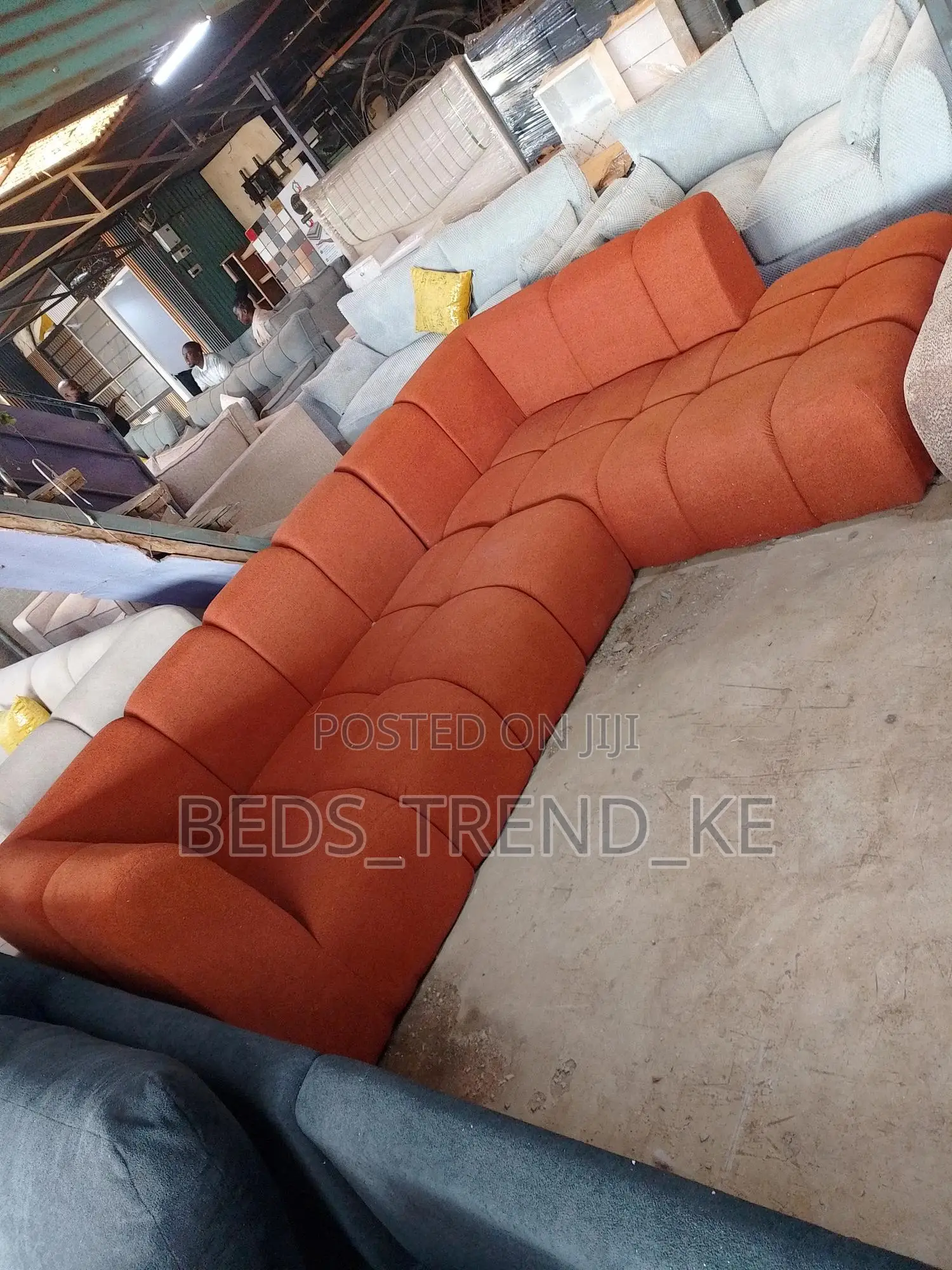 Back Parmanent 6 Seater Orange Bubble Sofa