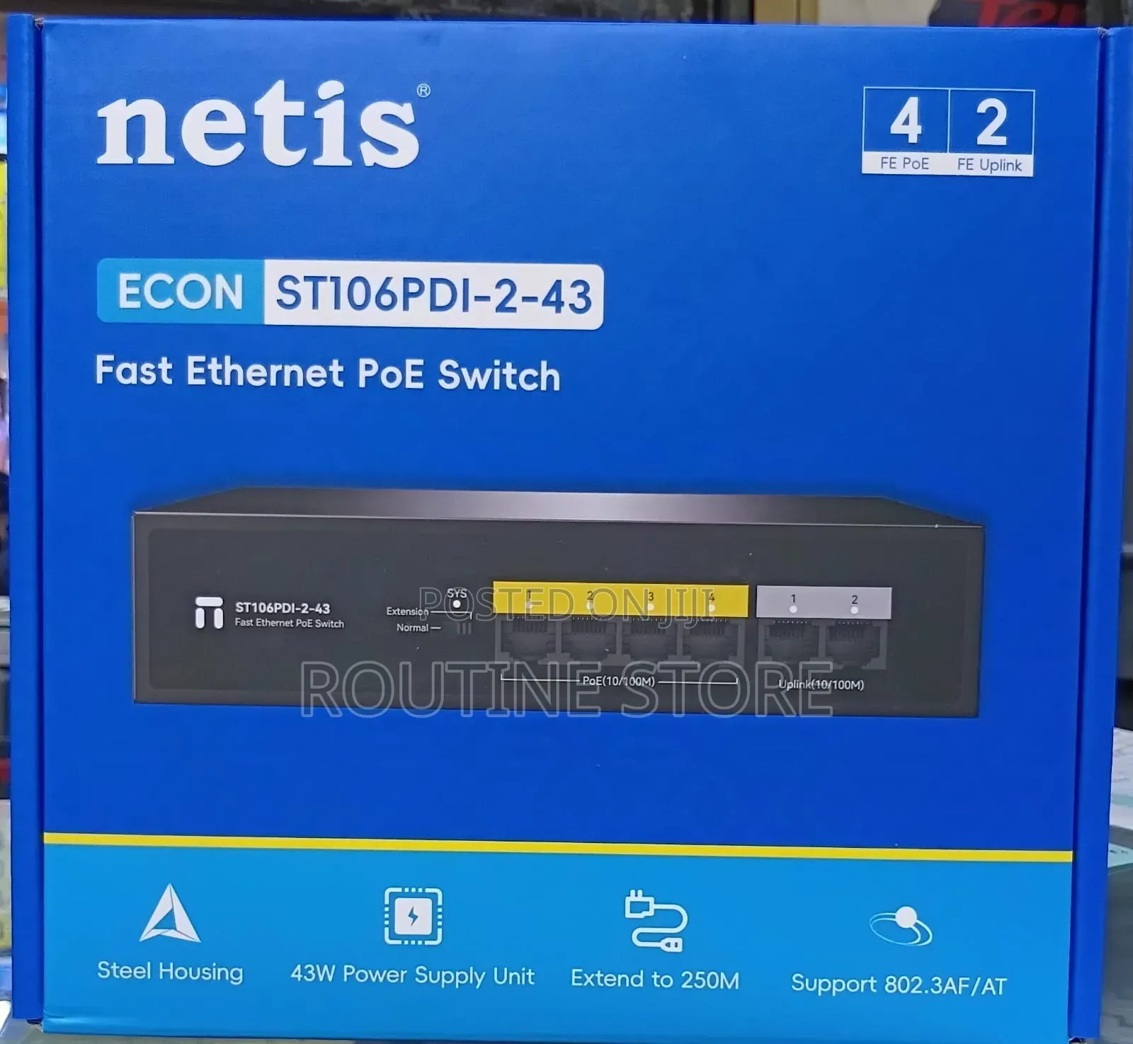 Netis Fast Ethernet Poe Switch 4port St106pdi-2-43