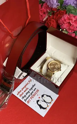  Belt Watch Gents Valentines / Birthday Gift Set
