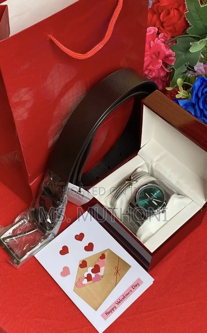   Belt ,Watch , Bracelet Gents Valentines / Birthday Gift Set