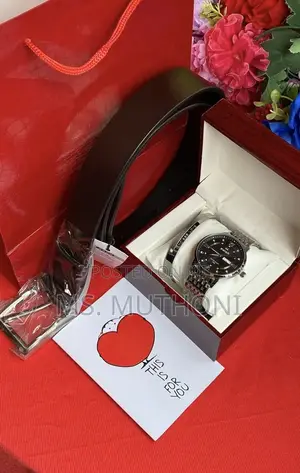   Belt ,Watch , Bracelet Gents Valentines / Birthday Gift Set