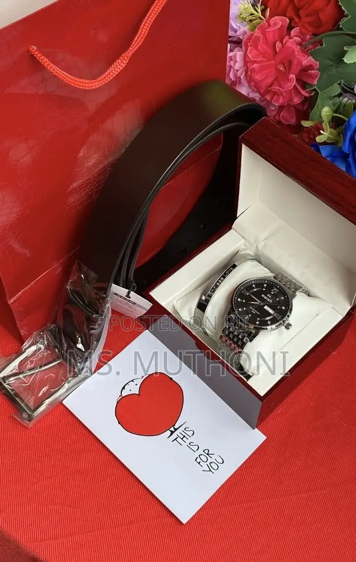   Belt ,Watch , Bracelet Gents Valentines / Birthday Gift Set
