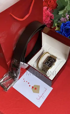   Belt ,Watch , Bracelet Gents Valentines / Birthday Gift Set