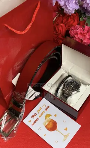   Belt ,Watch , Bracelet Gents Valentines / Birthday Gift Set