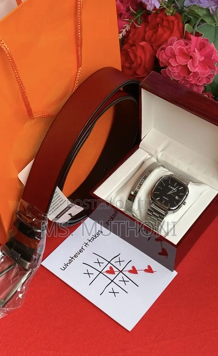   Belt ,Watch , Bracelet Gents Valentines / Birthday Gift Set
