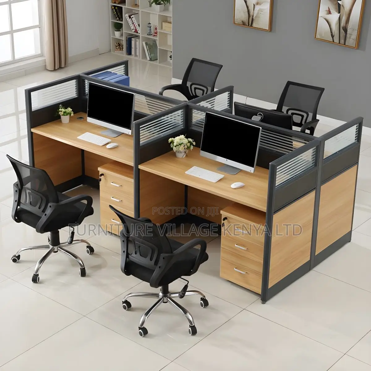 Office Workstations: 4-way Modular Office Workstation