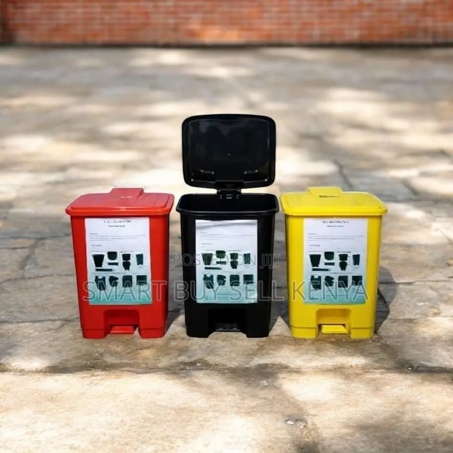 Rectangular Shape 30l Waste Bin With Durable Hinge and Hands-Free Use