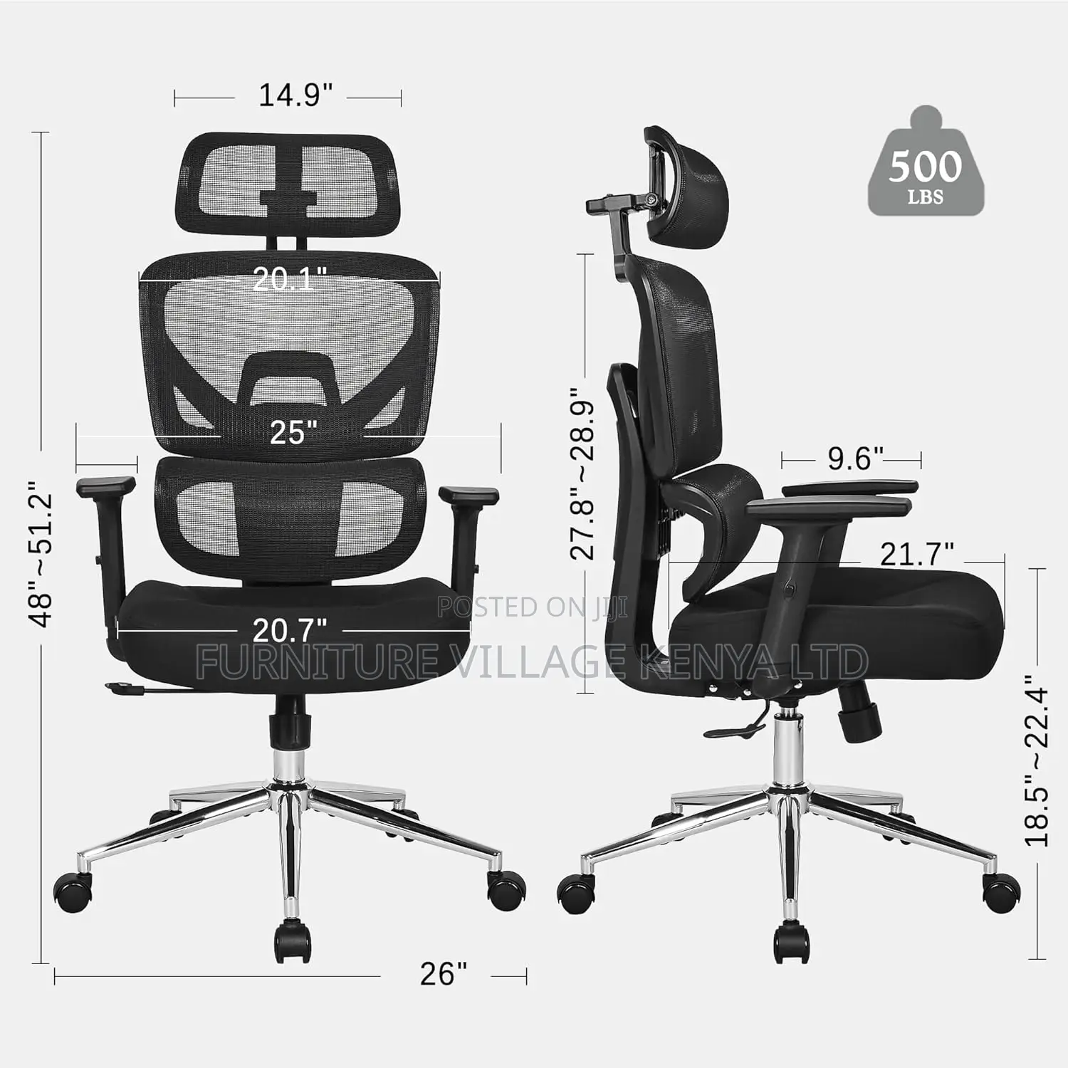 Office Chairs: High-back Ergonomic Orthopedic Seat