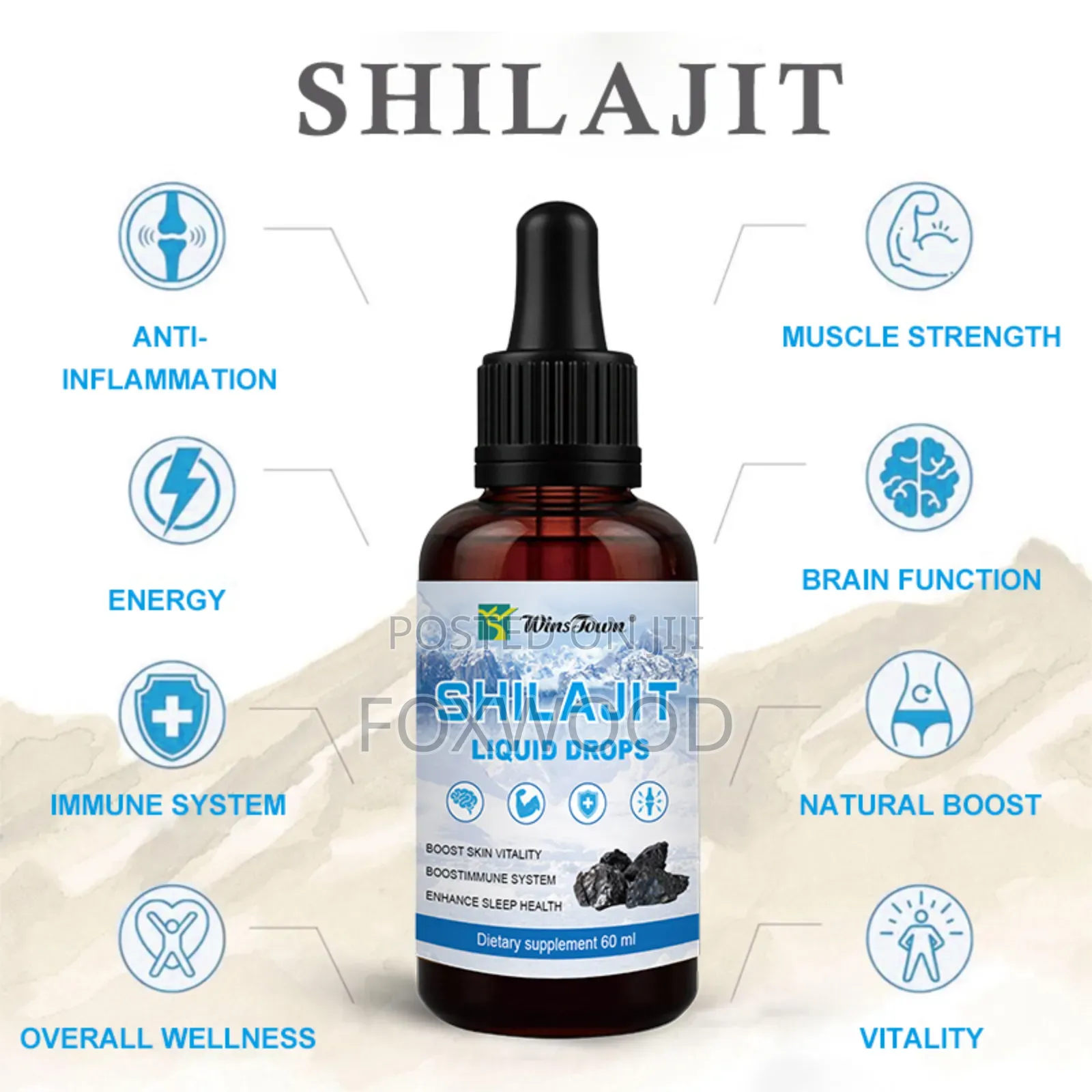 Shilajit Liquid Drops Dietary Supplement.